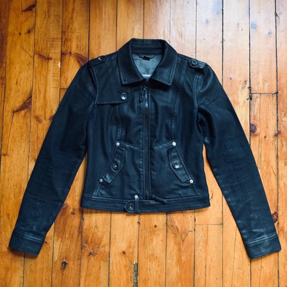 Armani Exchange Dark Grey Heavy Denim Jacket